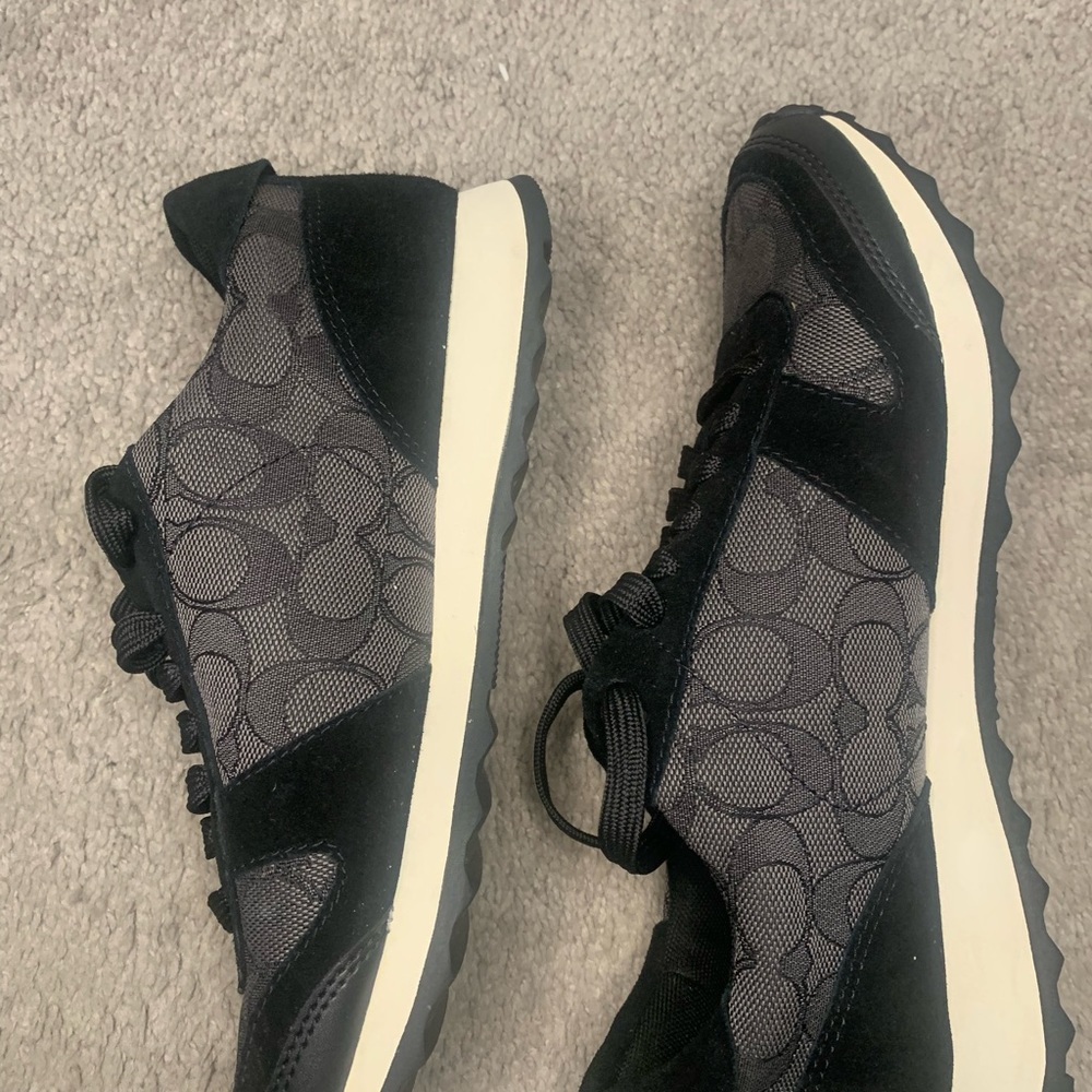 Black Coach C logo Mason Sneaker. See description for size information.
